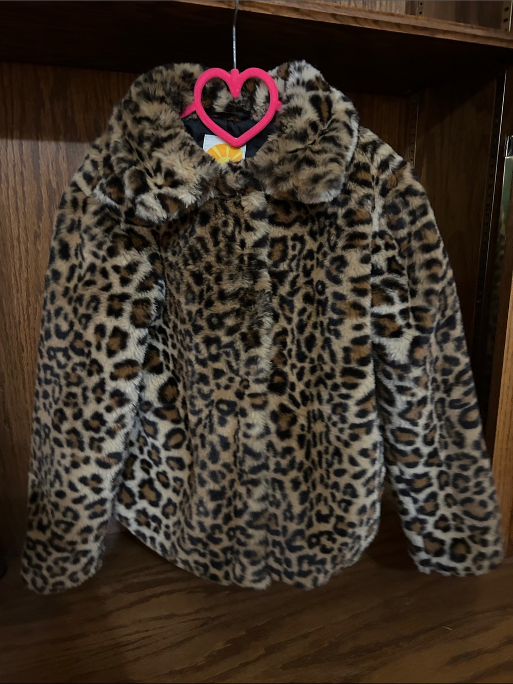 C&C California Kids Faux Fur Leopard Jacket - Brown/Black